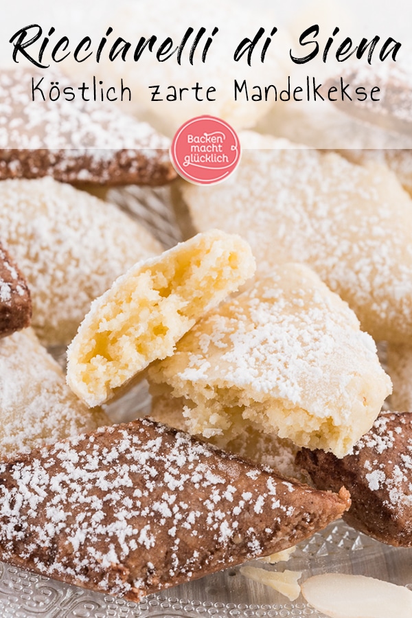 Ricciarelli di Siena sind feinste Mandelkekse mit weichem Kern. Ein tolles Original Ricciarelli-Rezept für das wunderbare Festtagsgebäck aus Italien!