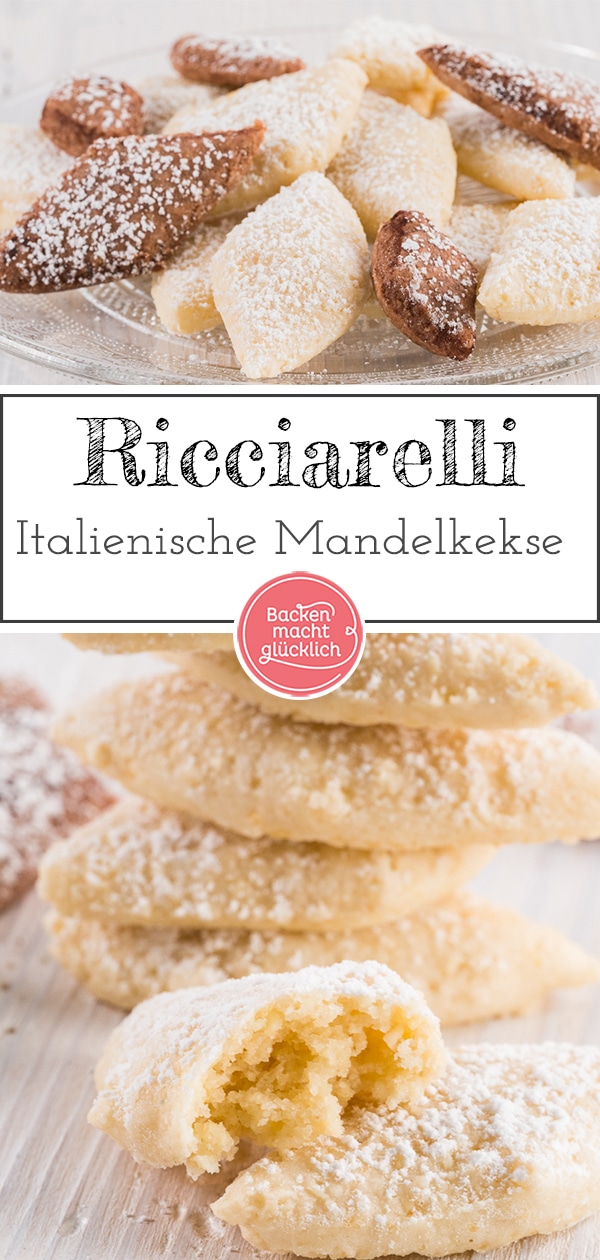 Ricciarelli di Siena sind feinste Mandelkekse mit weichem Kern. Ein tolles Original Ricciarelli-Rezept für das wunderbare Festtagsgebäck aus Italien!