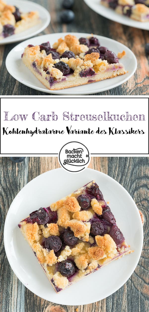 Lust auf Streuselkuchen ohne Zucker? Dieser Low Carb Streuselkuchen mit Mandelmehl steht dem Original in nichts nach!