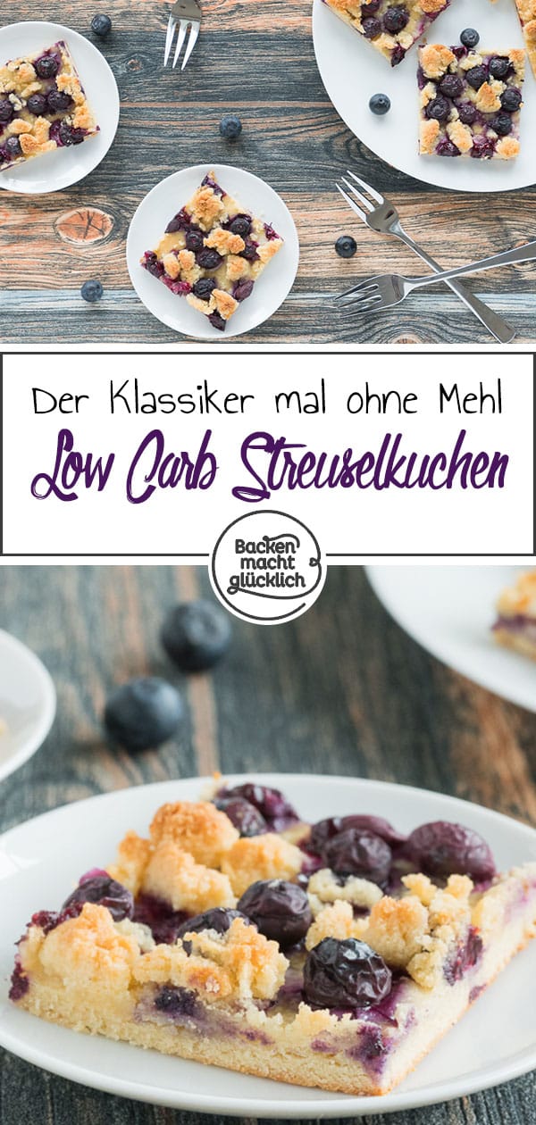 Lust auf Streuselkuchen ohne Zucker? Dieser Low Carb Streuselkuchen mit Mandelmehl steht dem Original in nichts nach!