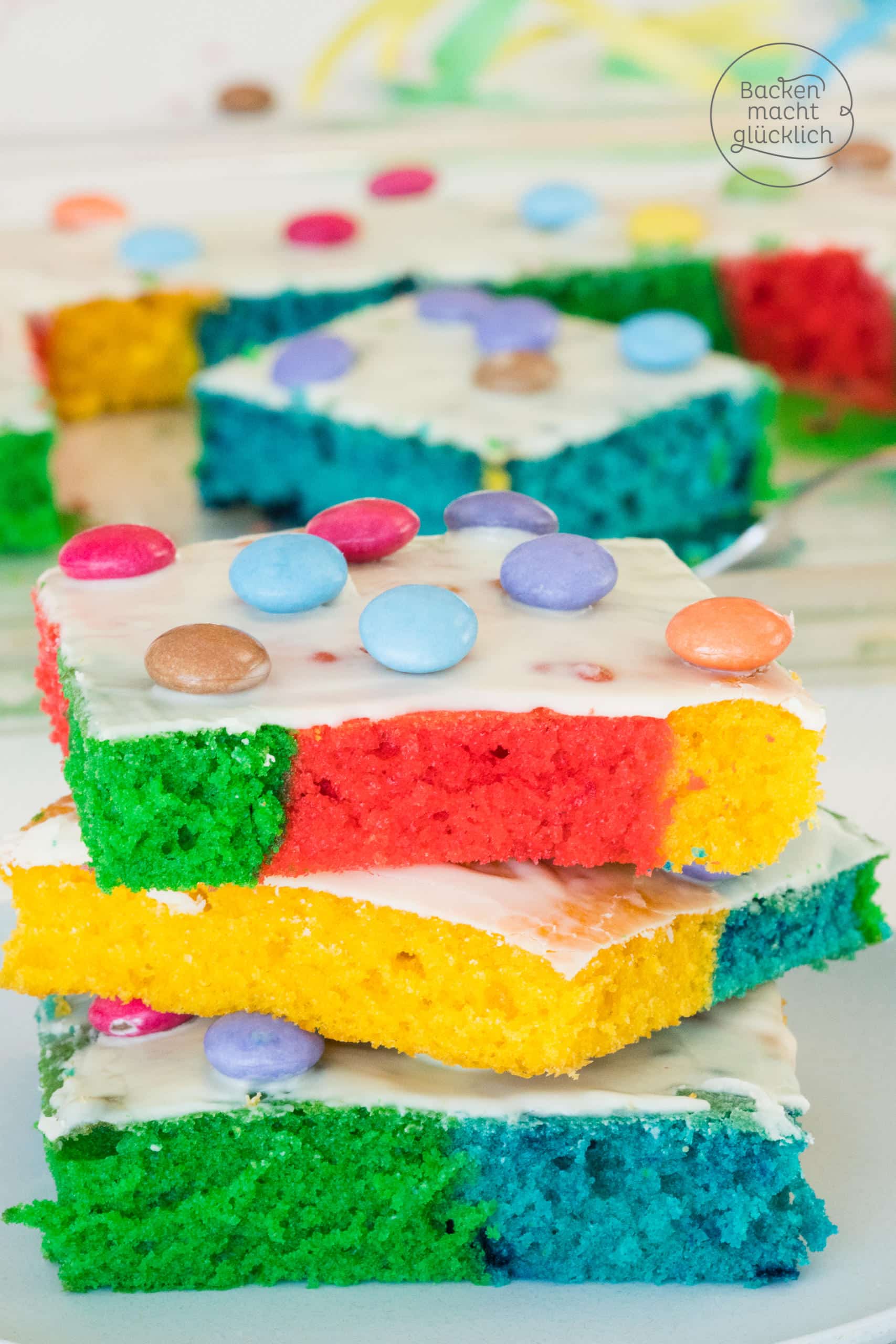 Bunter geburtstagskuchen Regenbogenkuchen