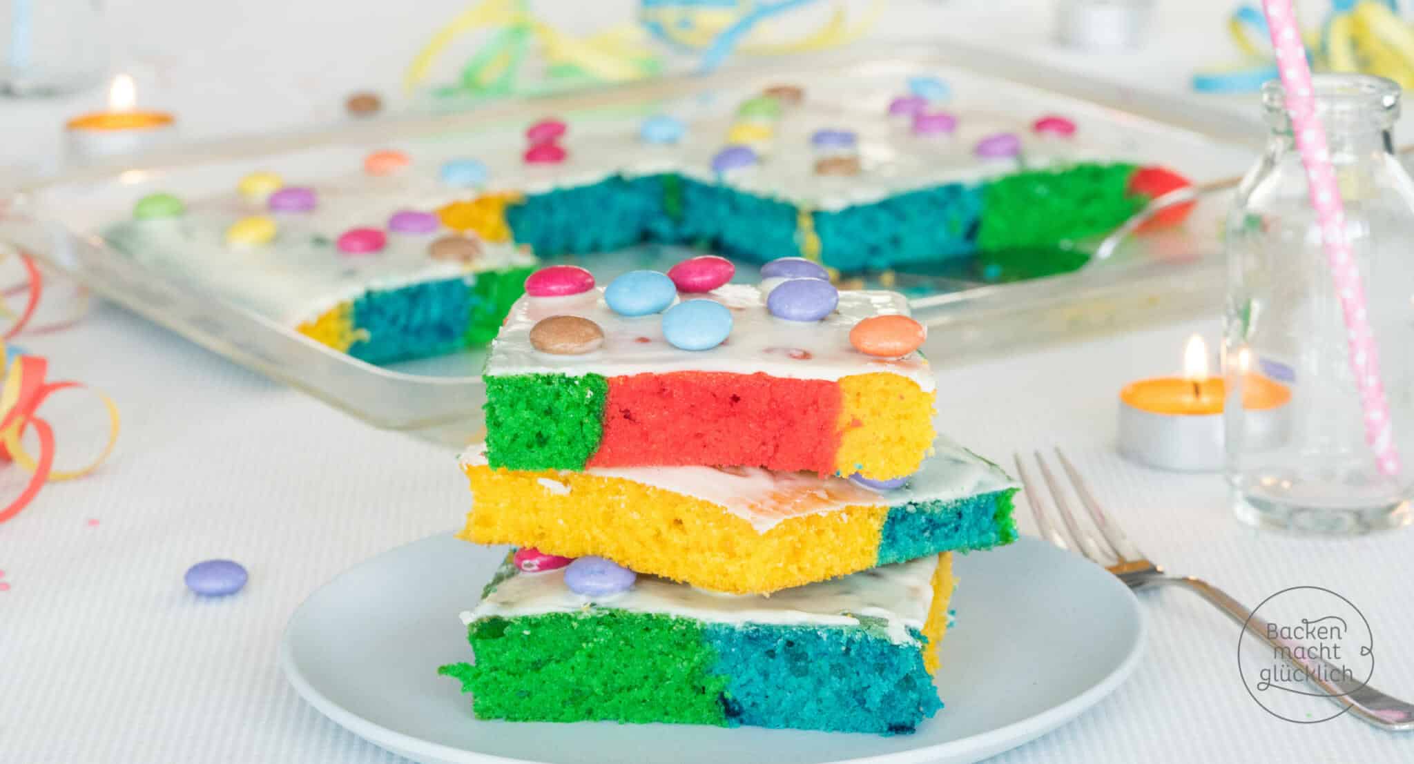 Regenbogenkuchen vom Blech