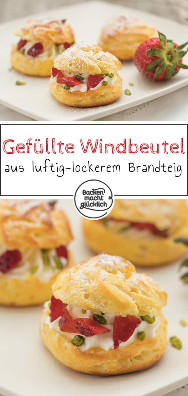 Ein Traum aus luftig-leichtem Brandteig und Schlagsahne: Diese selbstgemachten Windbeutel mit Füllung schmecken köstlich!