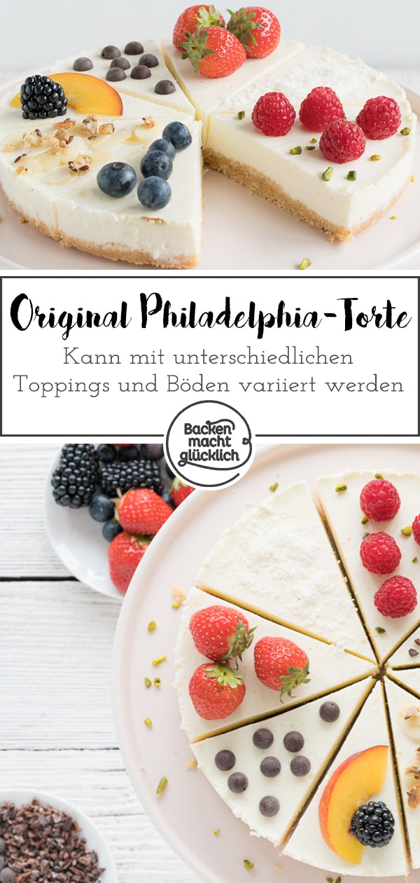 Grundrezept für den Klassiker unter den Kühlschranktorten: Die Philadelphia-Torte ist cremig, knusprig und erfrischend.