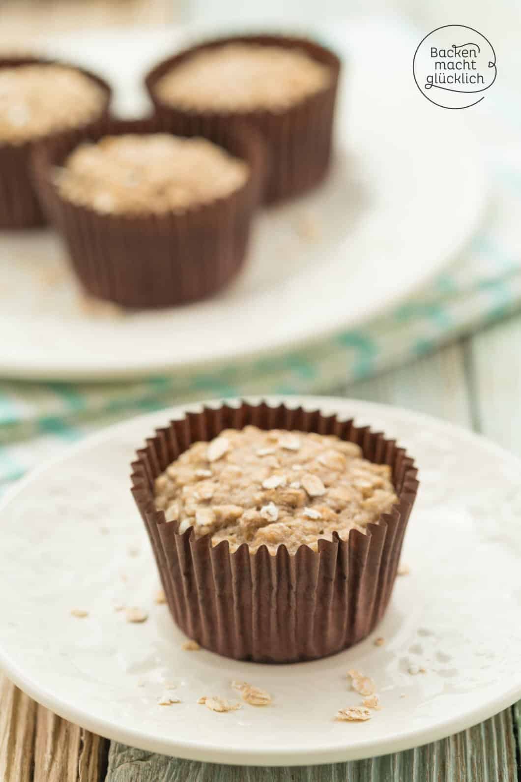 Bananen-Haferflocken-Muffins ohne Zucker | Backen macht glücklich