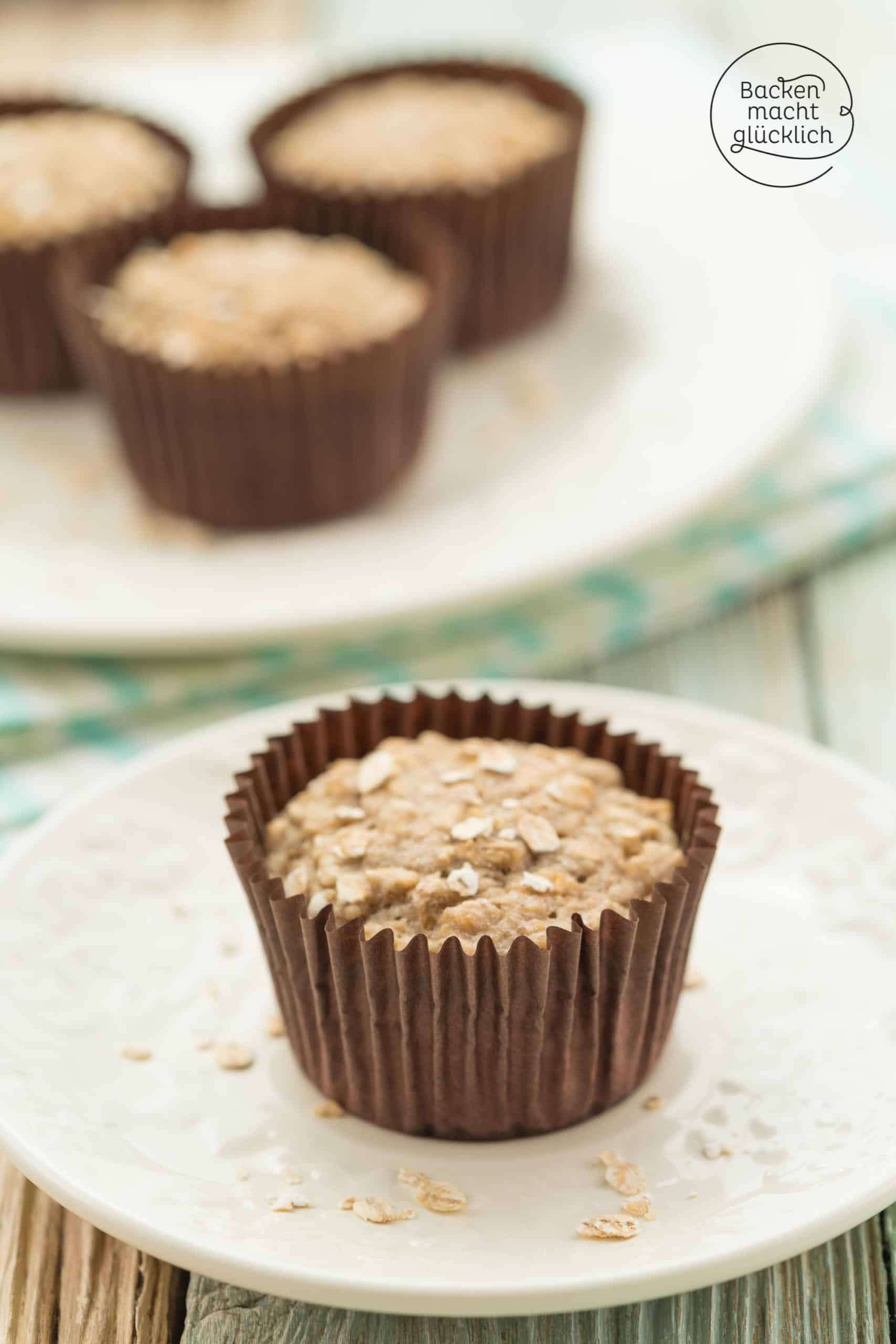 Fettarme Bananen-Hafer-Muffins ohne Zucker