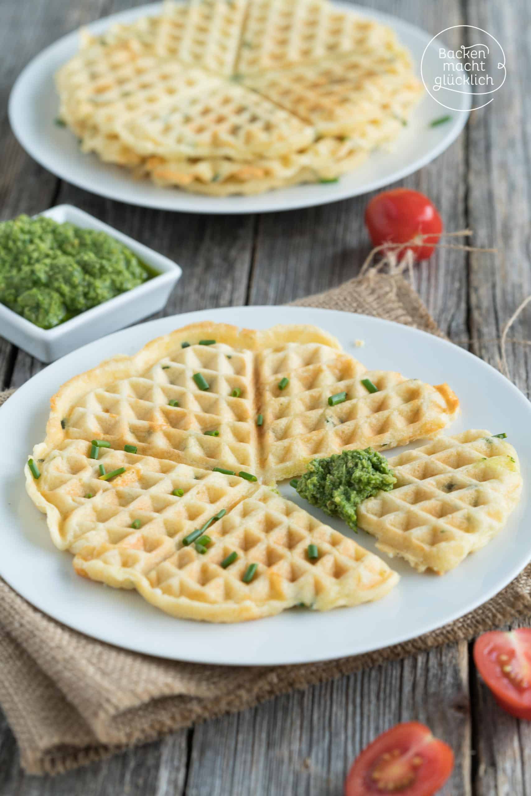 Herzhafte vegetarische Waffeln