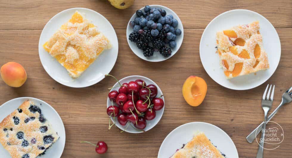 Einfacher Obstkuchen vom Blech | Backen macht glücklich