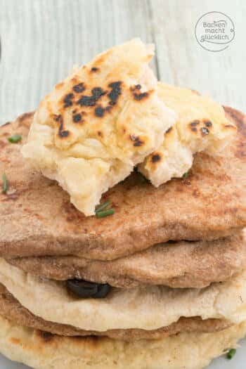 Schnelles Fladenbrot Pfannenbrot ohne Hefe