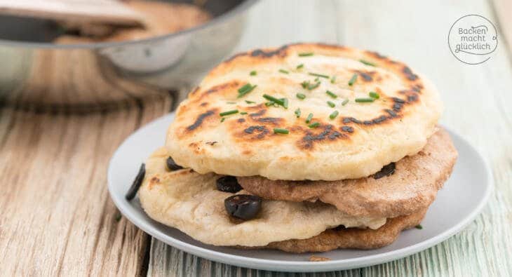 Schnelles veganes Pfannenbrot ohne Hefe