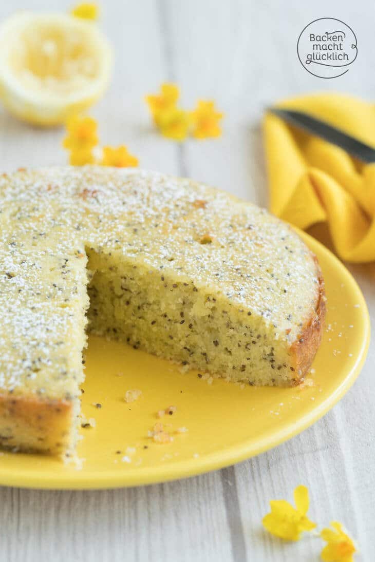 Saftiger Zitronen-Mohn-Kuchen | Backen macht glücklich