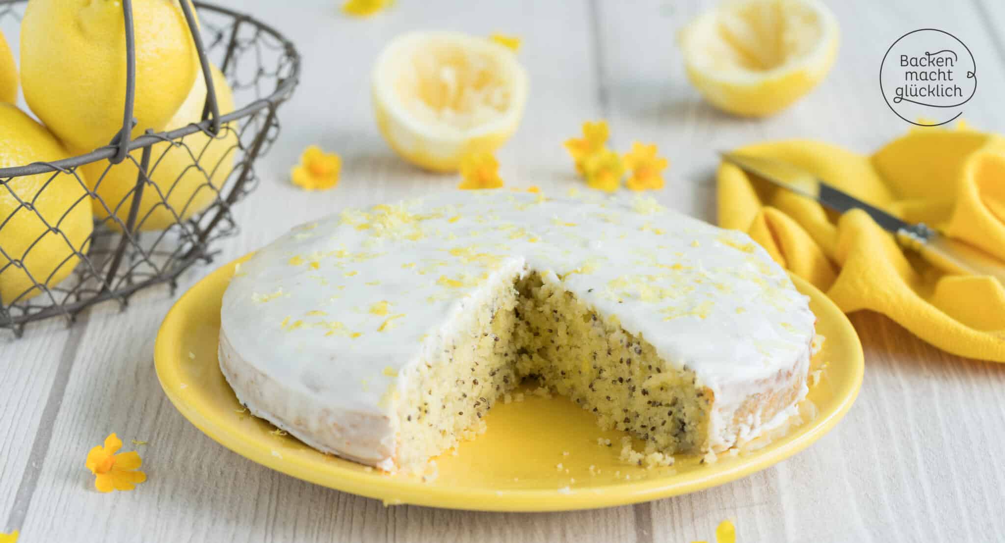 Zitronenkuchen mit Mohn