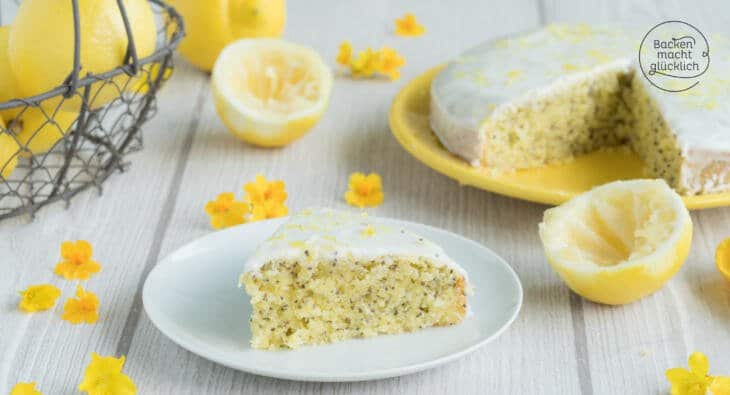 saftiger Zitronenkuchen mit Mohn