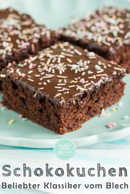 Einfacher saftiger Schokokuchen vom Blech | Backen macht glücklich