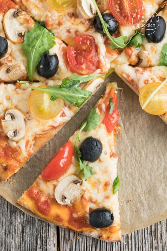 Schneller Pizzateig ohne Hefe | Backen macht glücklich