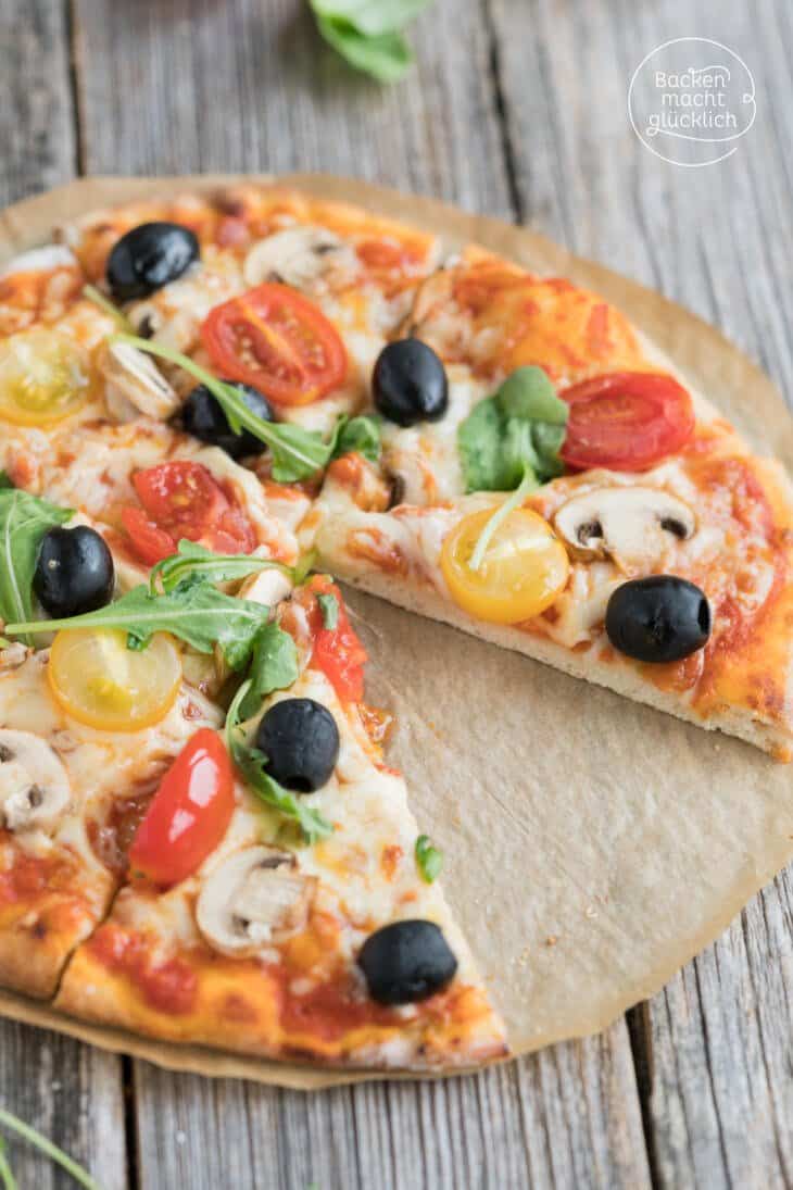 Veganer Pizzateig ohne Hefe