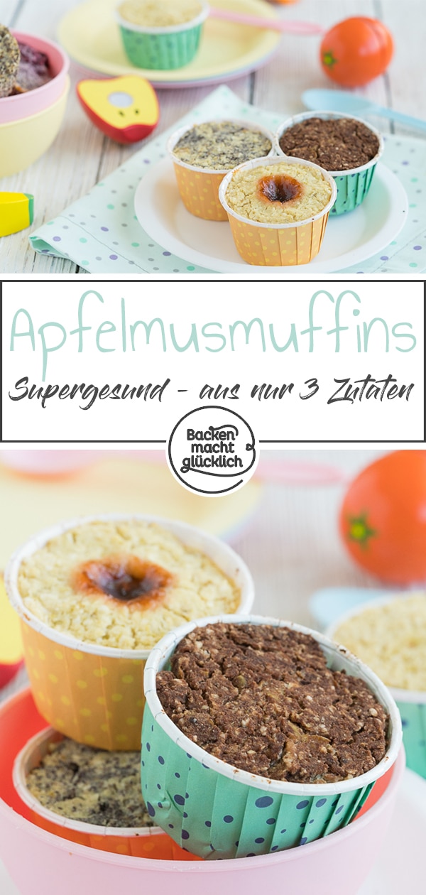 Tolle gesunde Baby-Muffins ohne Ei, Zucker, Milch und Mehl - vegan, glutenfrei und aus nur 3 Zutaten!