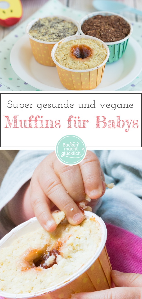 Tolle gesunde Baby-Muffins ohne Ei, Zucker, Milch und Mehl - vegan, glutenfrei und aus nur 3 Zutaten!