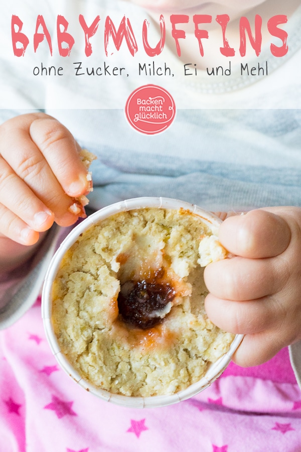 Tolle gesunde Baby-Muffins ohne Ei, Zucker, Milch und Mehl - vegan, glutenfrei und aus nur 3 Zutaten!