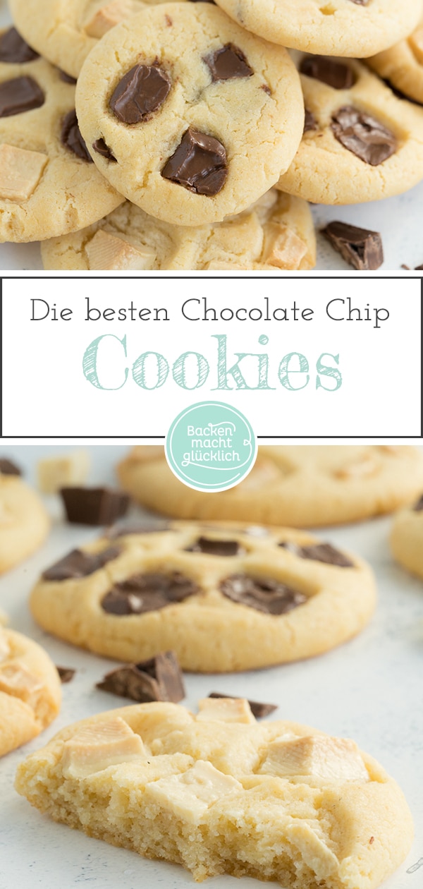 Diese amerikanischen Chocolate Chips Cookies sind einfach genial: chewy und besser als bei Subway und Co ☆ Gleich nachbacken!