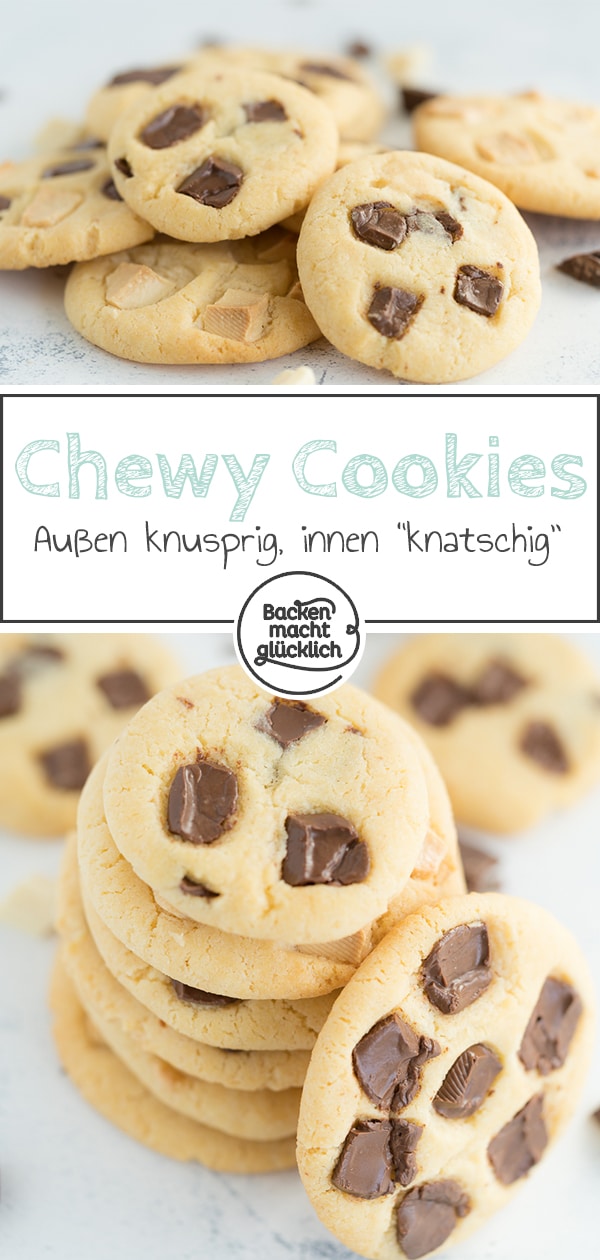 Diese amerikanischen Chocolate Chips Cookies sind einfach genial: chewy und besser als bei Subway und Co ☆ Gleich nachbacken!