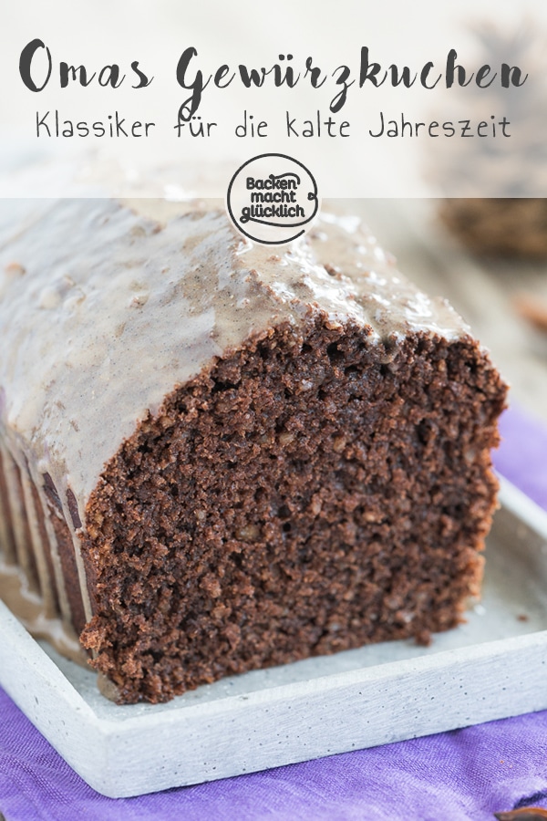 Saftiger Gewürz-Kuchen mit Schokolade, Lebkuchengewürz und Zimtguss. Ein echter Klassiker für die kalte Jahreszeit!