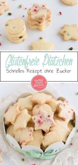 Tolles Grundrezept für einfache glutenfreie Butterplätzchen zum Ausstechen - schmeckt auch ohne Zucker toll.