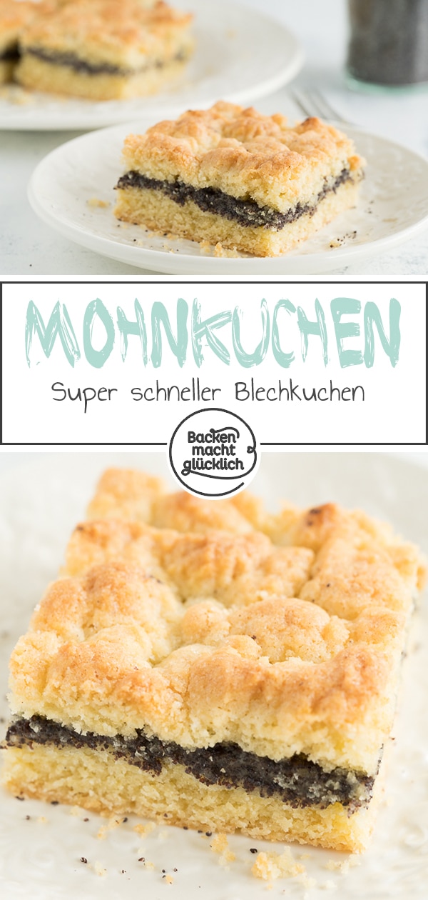 Der perfekte Mohnkuchen vom Blech: Schnell gemacht, saftig, köstlich - und mit richtig vielen Streuseln in top!