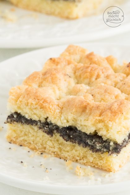 Mohnkuchen mit Streuseln vom Blech
