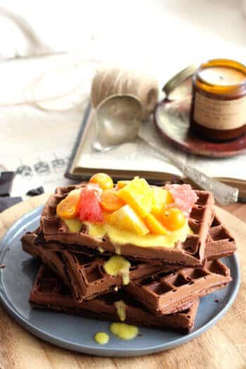 Schokoladenwaffeln mit Kakao