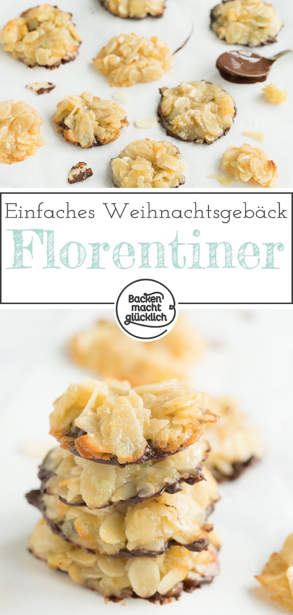 Klassische Florentiner schmecken umwerfend nach Karamell und gerösteten Mandeln. Tolles, einfaches Rezept für Florentiner-Plätzchen mit Schokolade!