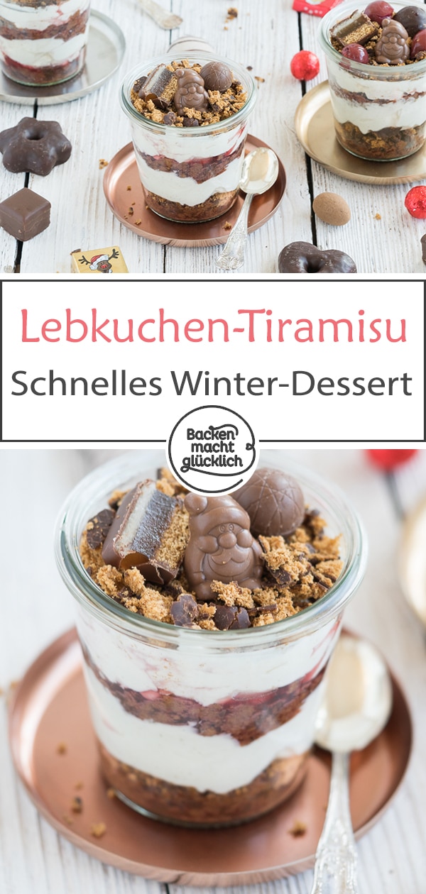 Lebkuchen-Tiramisu ist das perfekte Weihnachtsdessert im Glas zum Vorbereiten. Das winterliche Tiramisu ohne Alkohol schmeckt der ganzen Familie!