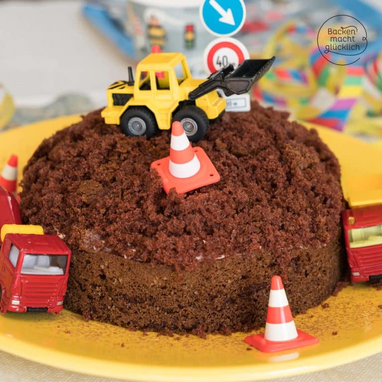 Einfacher Baustellen-Kuchen zum Kindergeburtstag