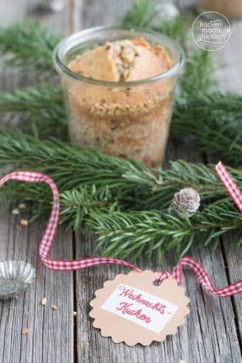 weihnachtskuchen im Glas backen