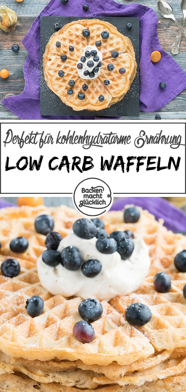 Diese fluffigen Low Carb Waffeln ohne Mehl, Butter, Zucker und Proteinpulver sind perfekt für alle, die kohlenhydatarm schlemmen wollen. Schnell & einfach!