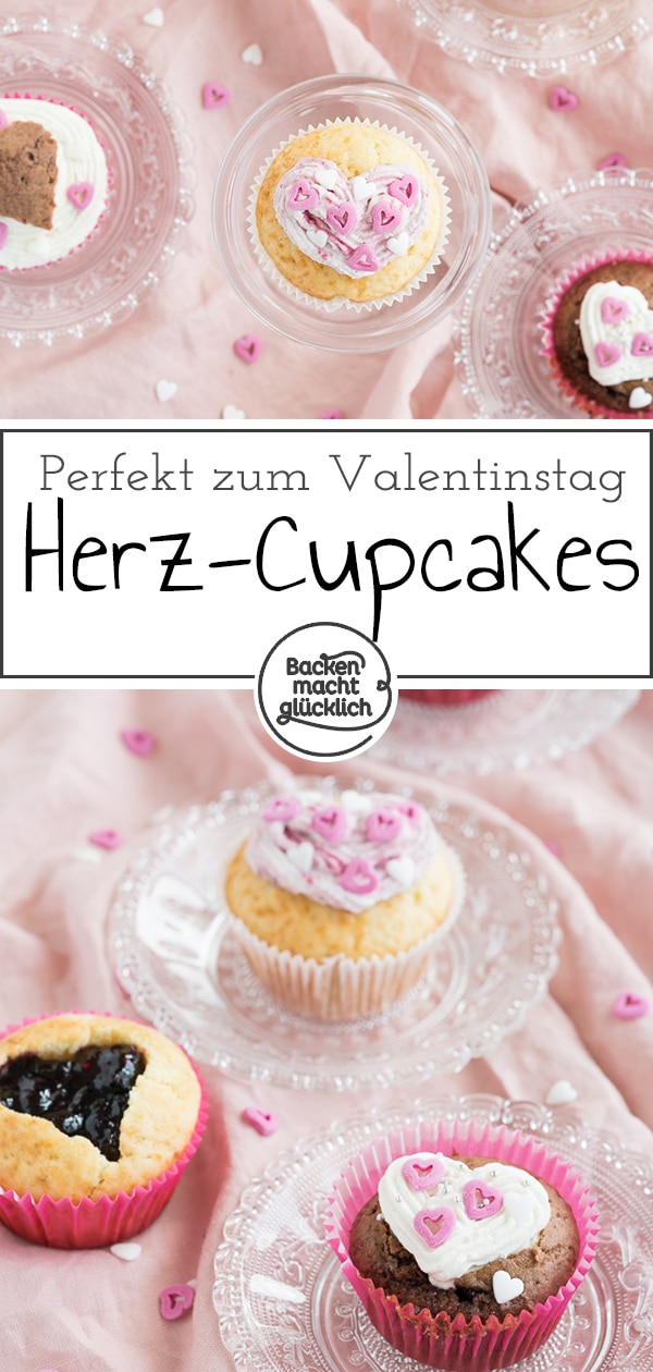 Tolles Grundrezept für köstliche Muffins mit Herz. Die Herz-Cupcakes eignen sich super um der Mama zum Muttertag eine Freude zu machen: Einfache und schnelle Muttertags-Cupcakes!