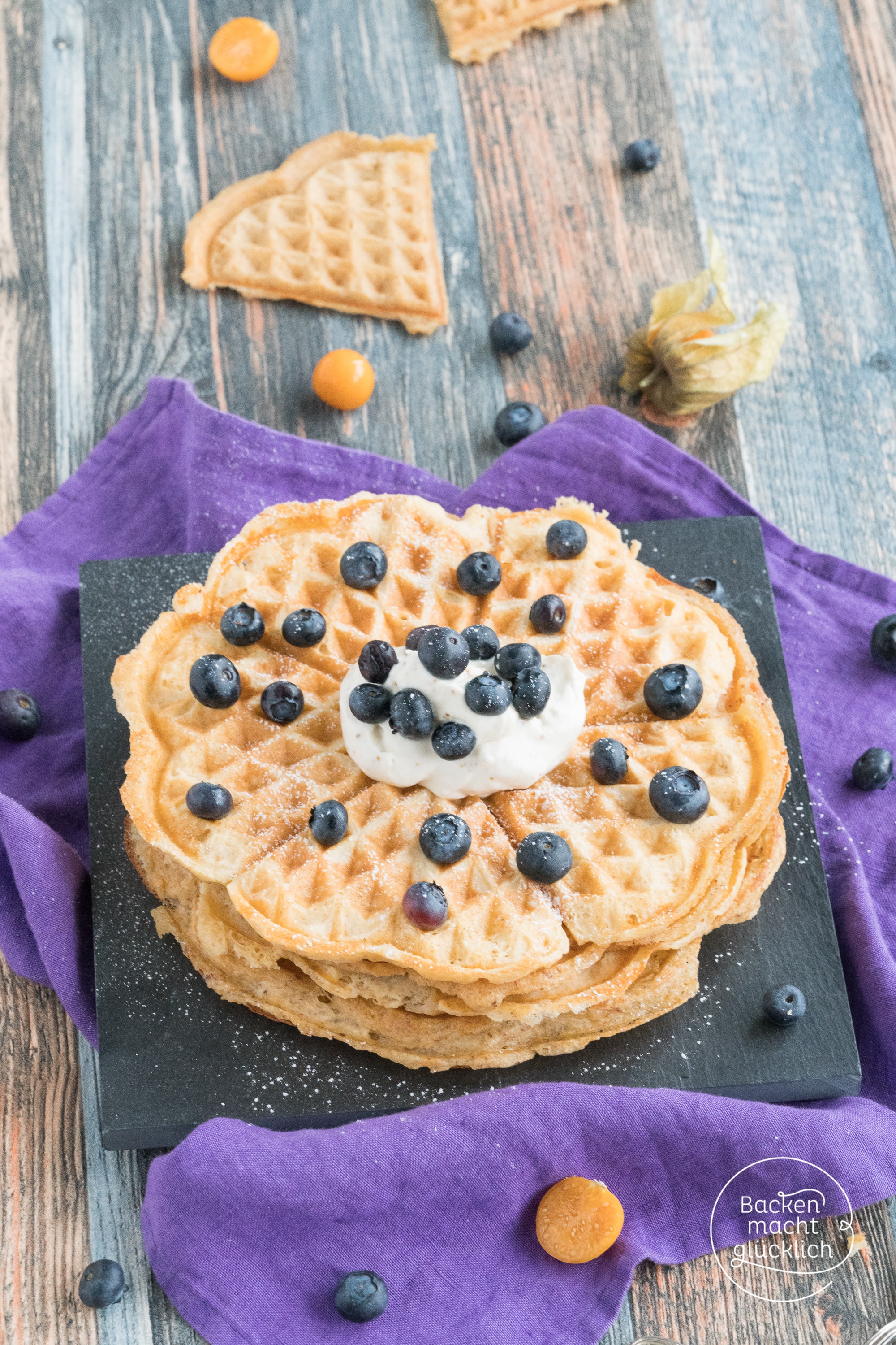 Glutenfreie Waffeln ohne Mehl und Zucker