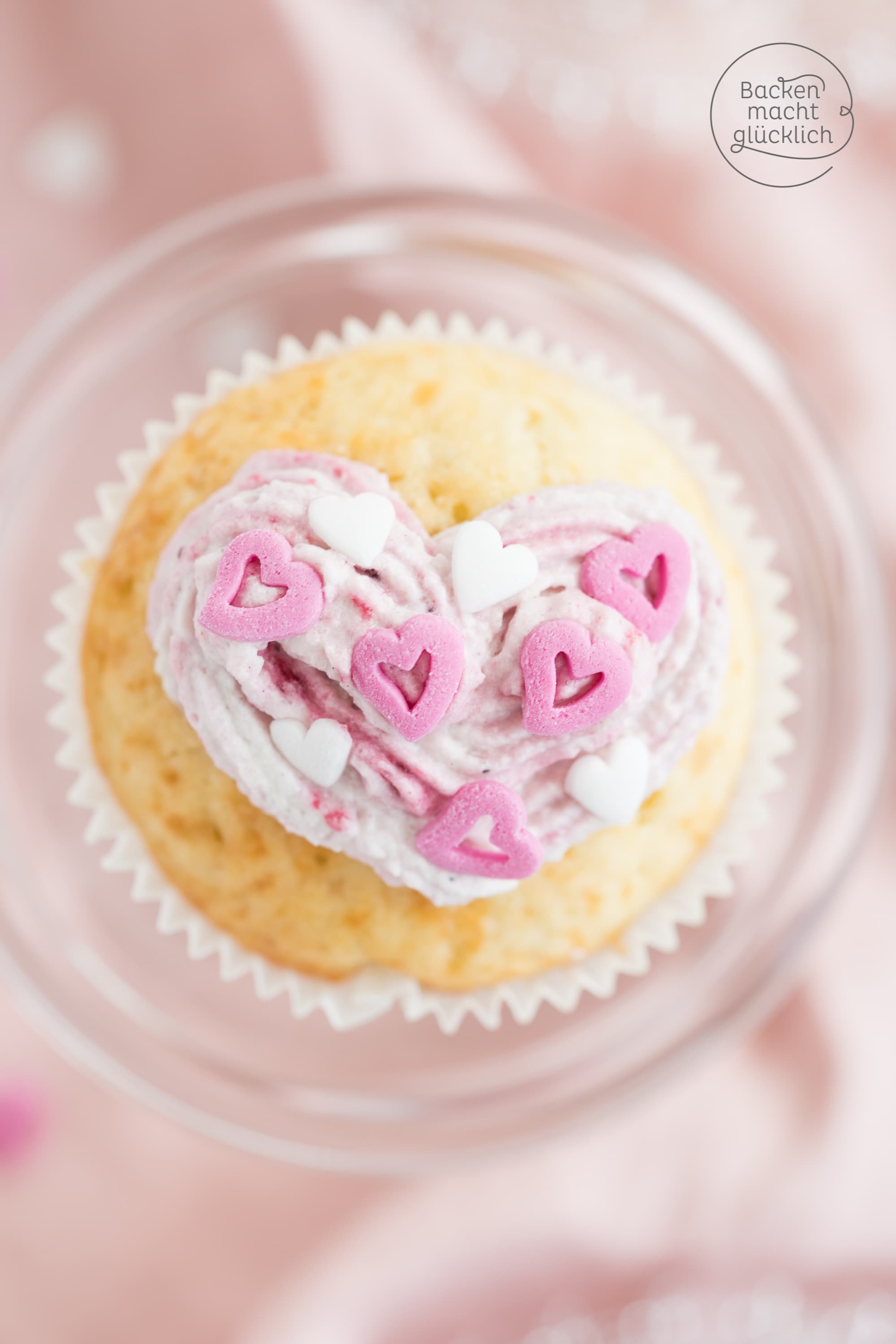 Himbeer-Cupcakes für Valentinstag