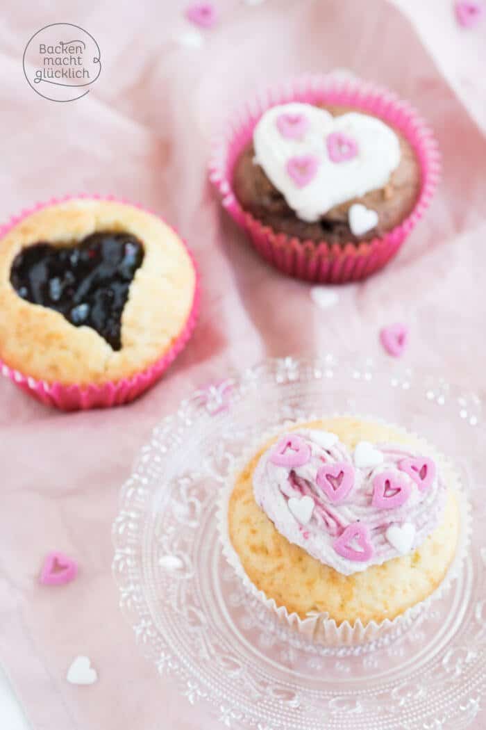 ValentinstagCupcakes mit Herz Backen macht glücklich