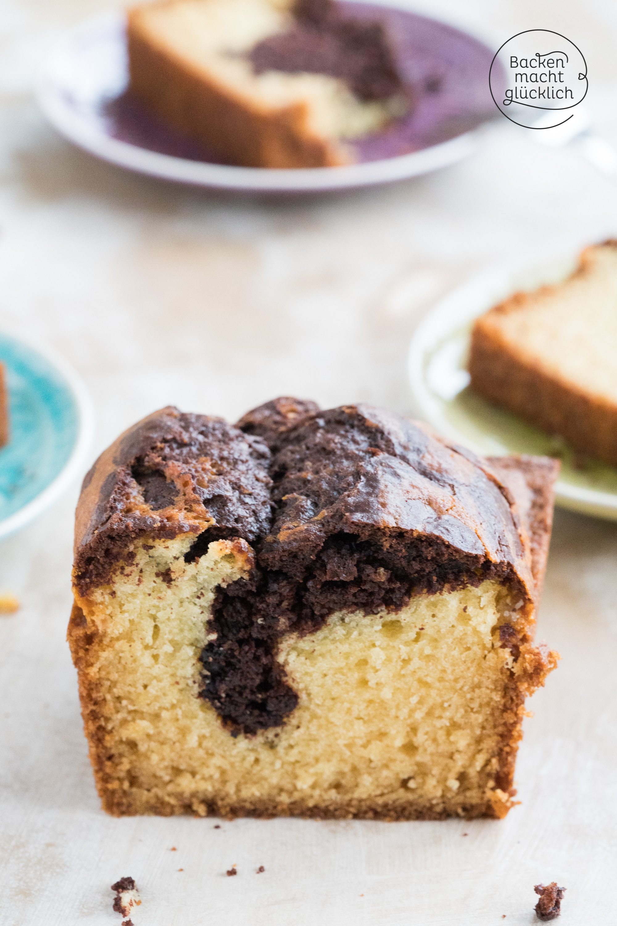 saftiger veganer Rührkuchen Marmorkuchen