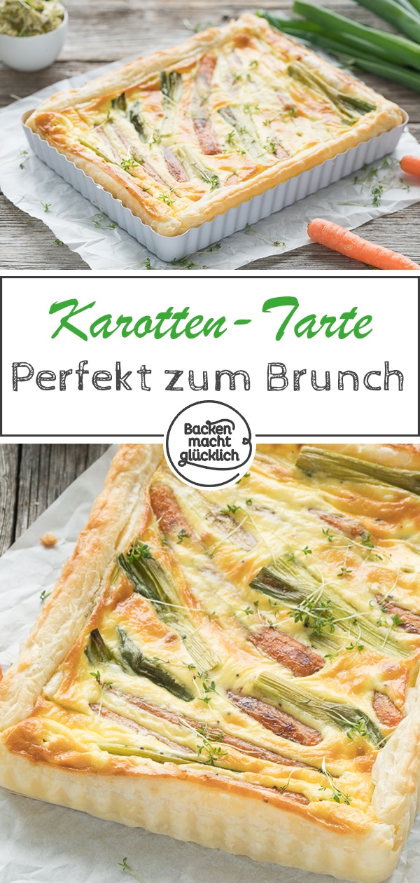 Lust auf eine köstliche vegetarische Gemüse-Quiche mit Blätterteig und Karotten? Die perfekte pikante Frühlingstarte!