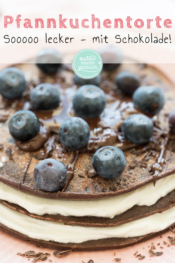 Diese Pfannkuchen mit Schokolade schmecken pur, als Torte, mit Bananen oder Nutella. Ein Hit für die ganze Familie!
