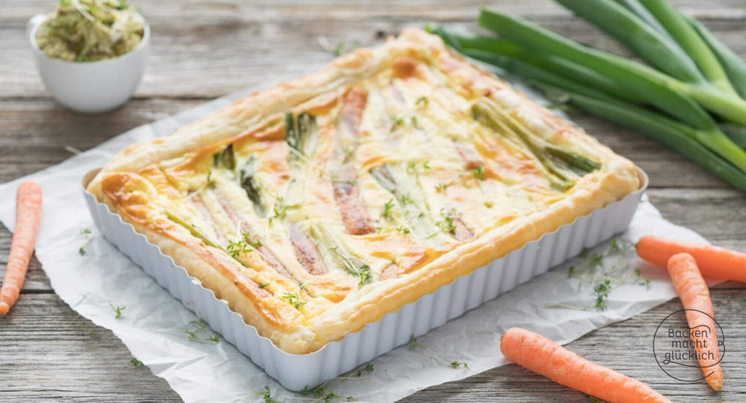 Gemüse-Quiche mit Blätterteig | Backen macht glücklich