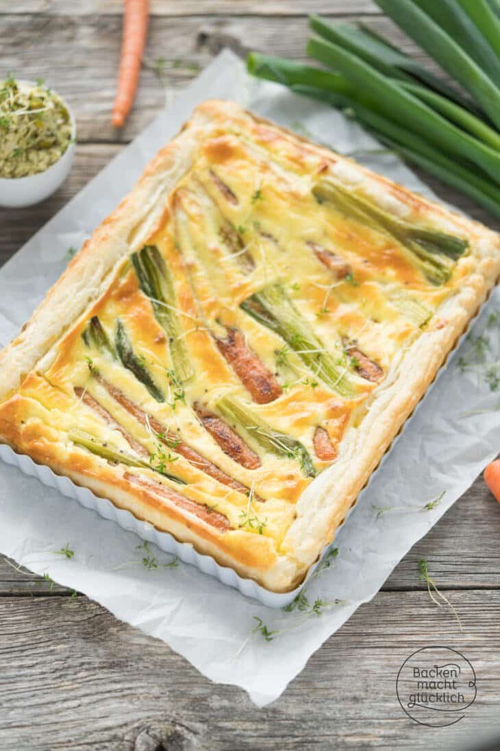 Gemüse-Quiche mit Blätterteig | Backen macht glücklich