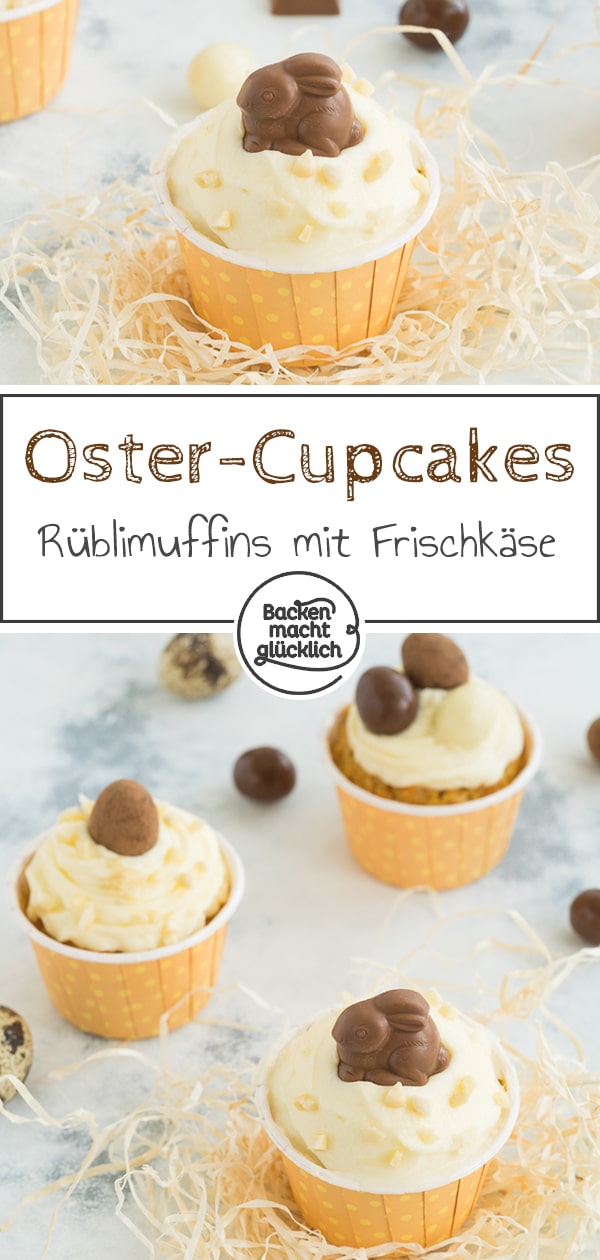 Diese Rübli-Cupcakes mit Frischkäsefrosting sind die perfekten Ostermuffins: super saftig, putzig, köstlich!