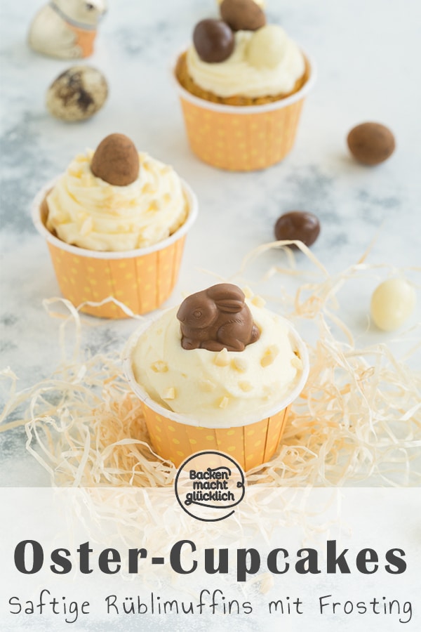 Diese Rübli-Cupcakes mit Frischkäsefrosting sind die perfekten Ostermuffins: super saftig, putzig, köstlich!
