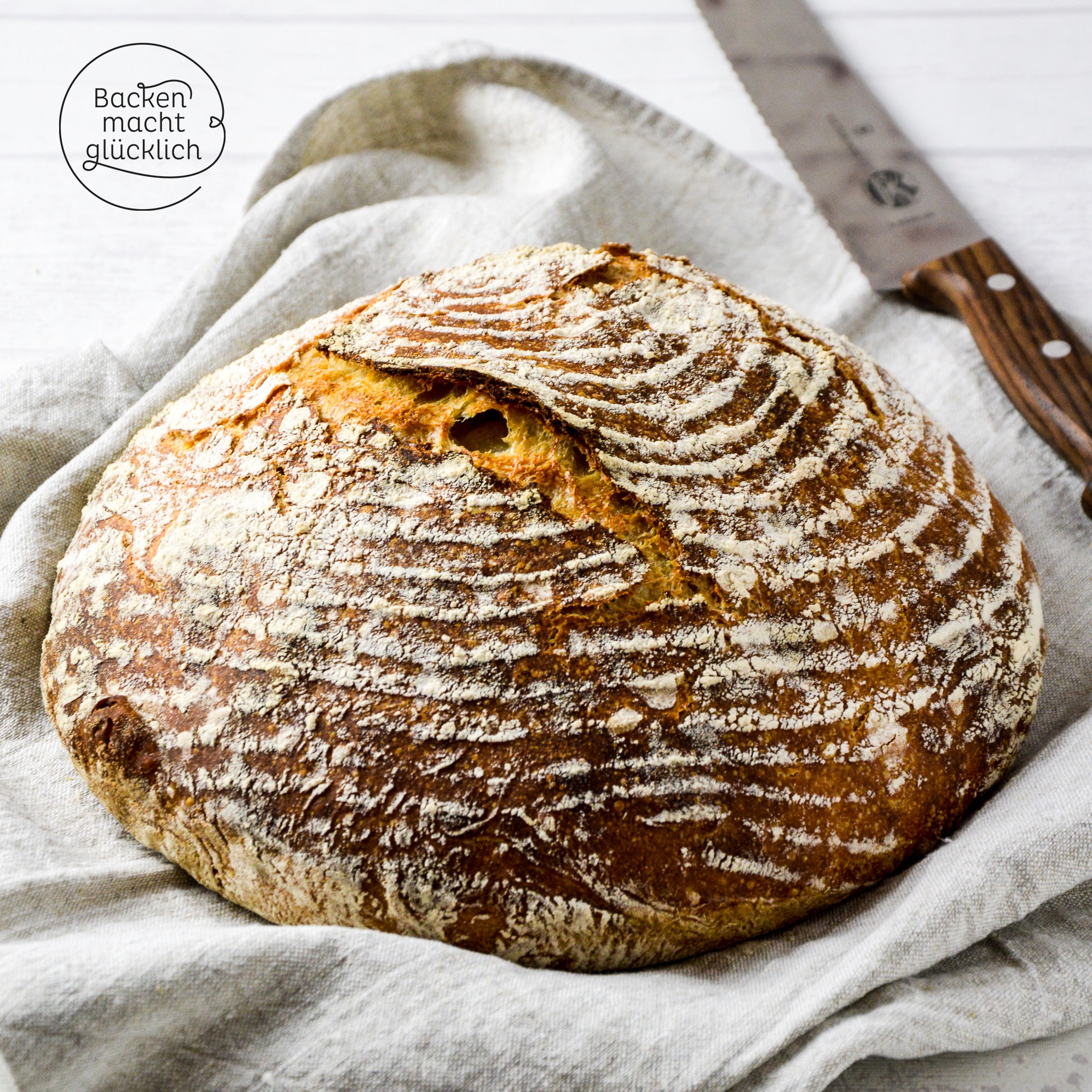 Reines Dinkel-Sauerteig-Brot ohne Hefe | Backen macht glücklich