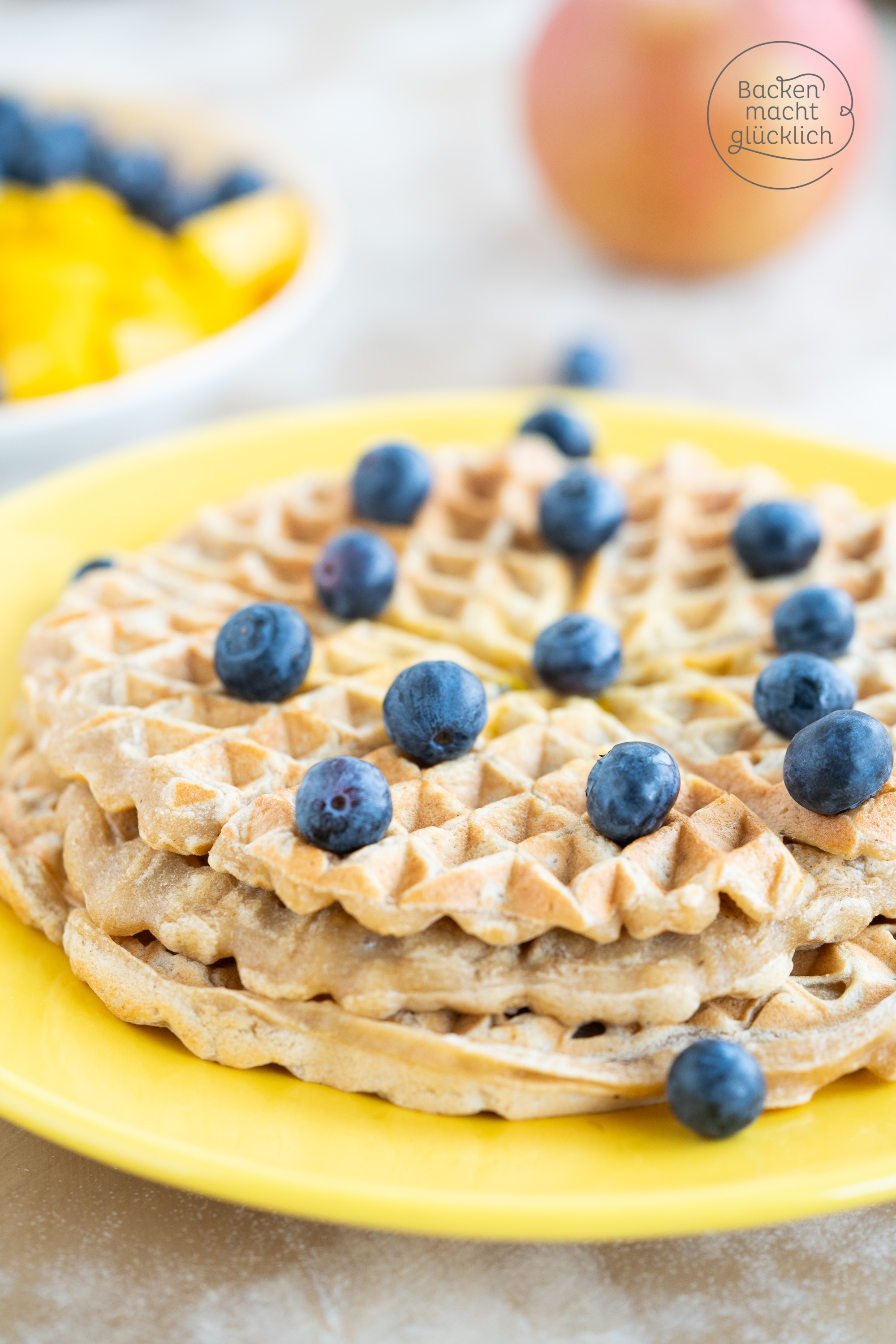 Vollkorn-Waffeln ohne Ei und Zucker