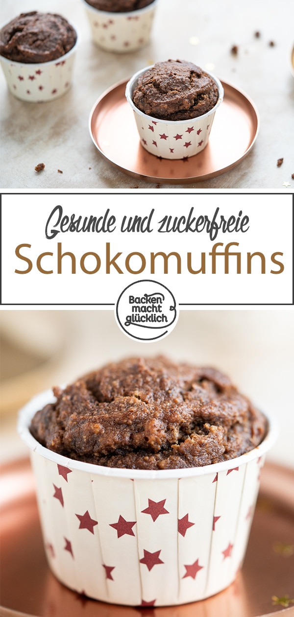 Tolle gesunde Schoko-Muffins ohne Zucker, Butter, Milch, Weißmehl. Dieses Clean Eating Muffins überzeugen auch Kinder!
