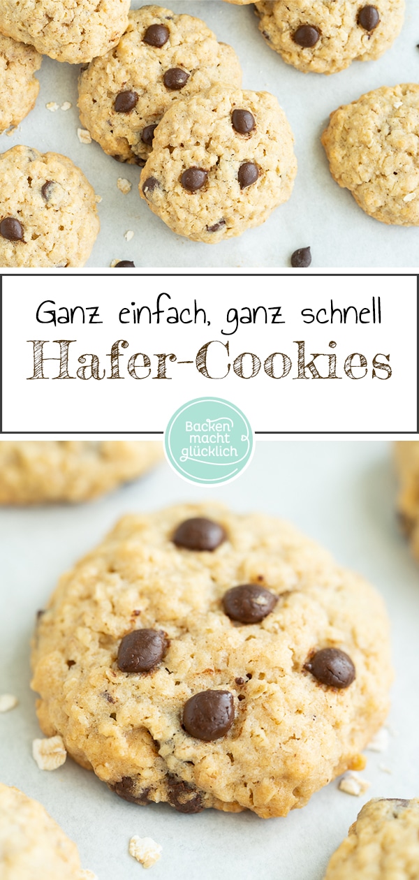 Die perfekten amerikanischen Schoko-Hafercookies: sie sind blitzschnell gemacht und schmecken umwerfend!